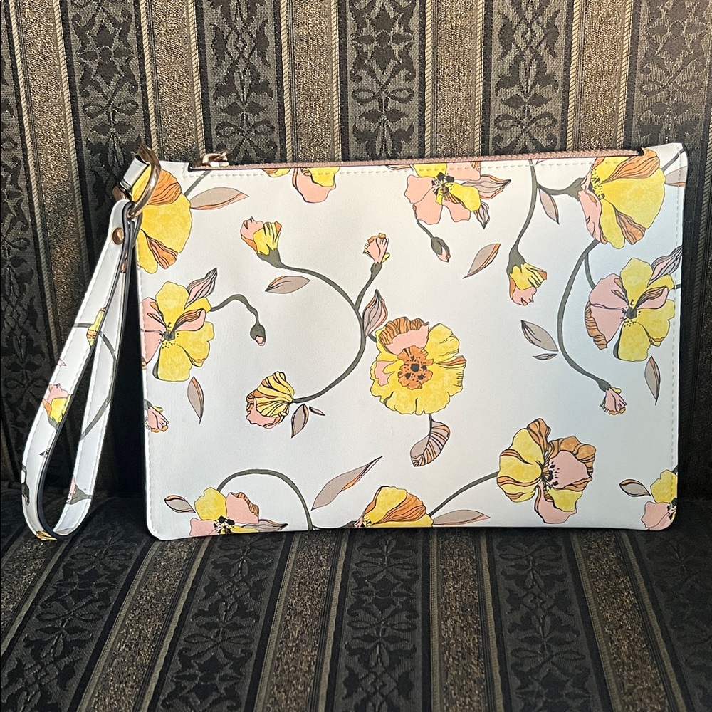 a. new day Floral Wristlet Clutch - White and Yellow